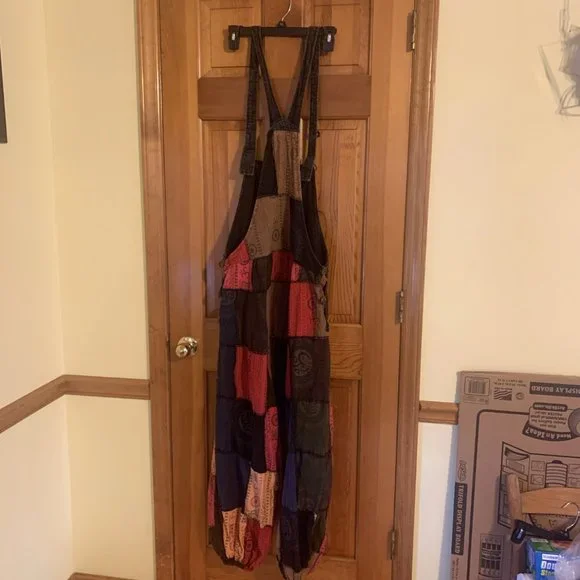 Handmade Dungarees Patchwork Overalls/Jumpsuit BOHO, Hippy, Baggy - Picture 2 of 14